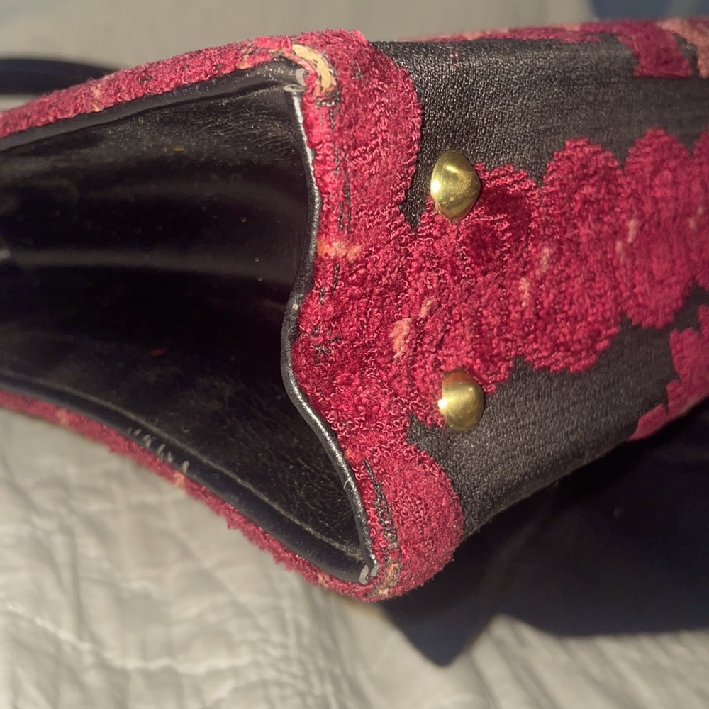 Vintage red and black tapestry bag - Picture 4 of 7